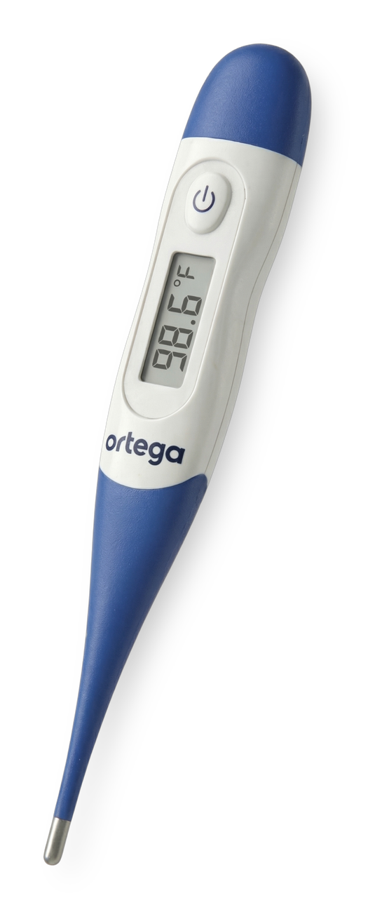 Ortega DTFM-100 digital thermometer, angled view